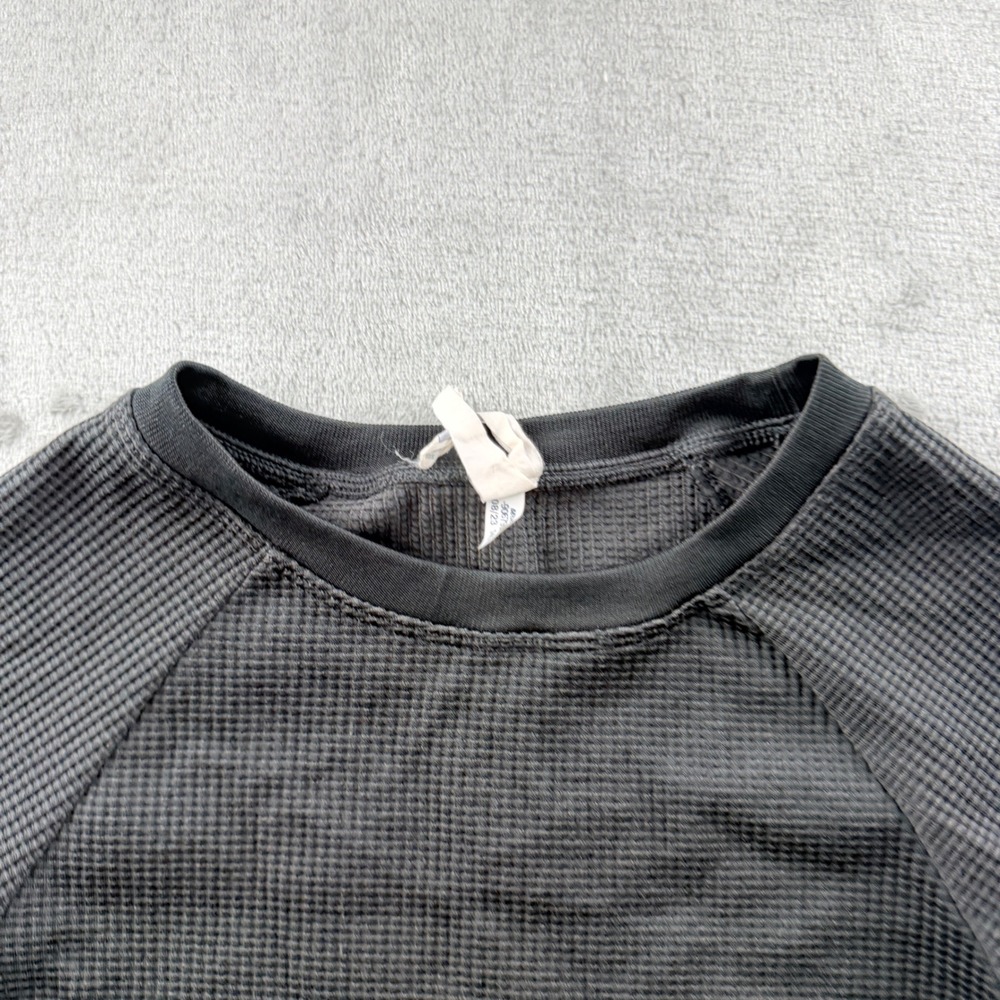OFFLINE by Aerie Women's Small Waffle Knit Cropped Long Sleeve Top Black - Picture 3 of 7